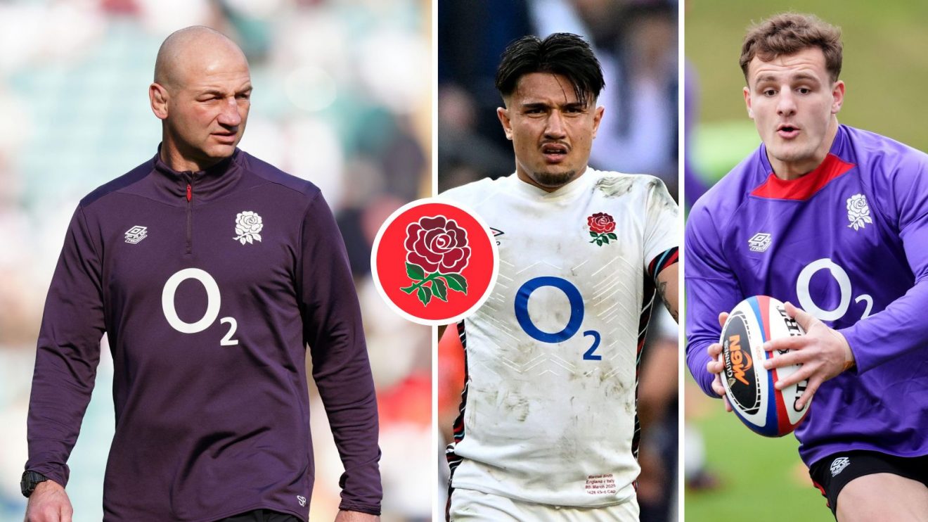 A three pannell image of Steve Borthwick, Marcus Smith and Oscar Beard