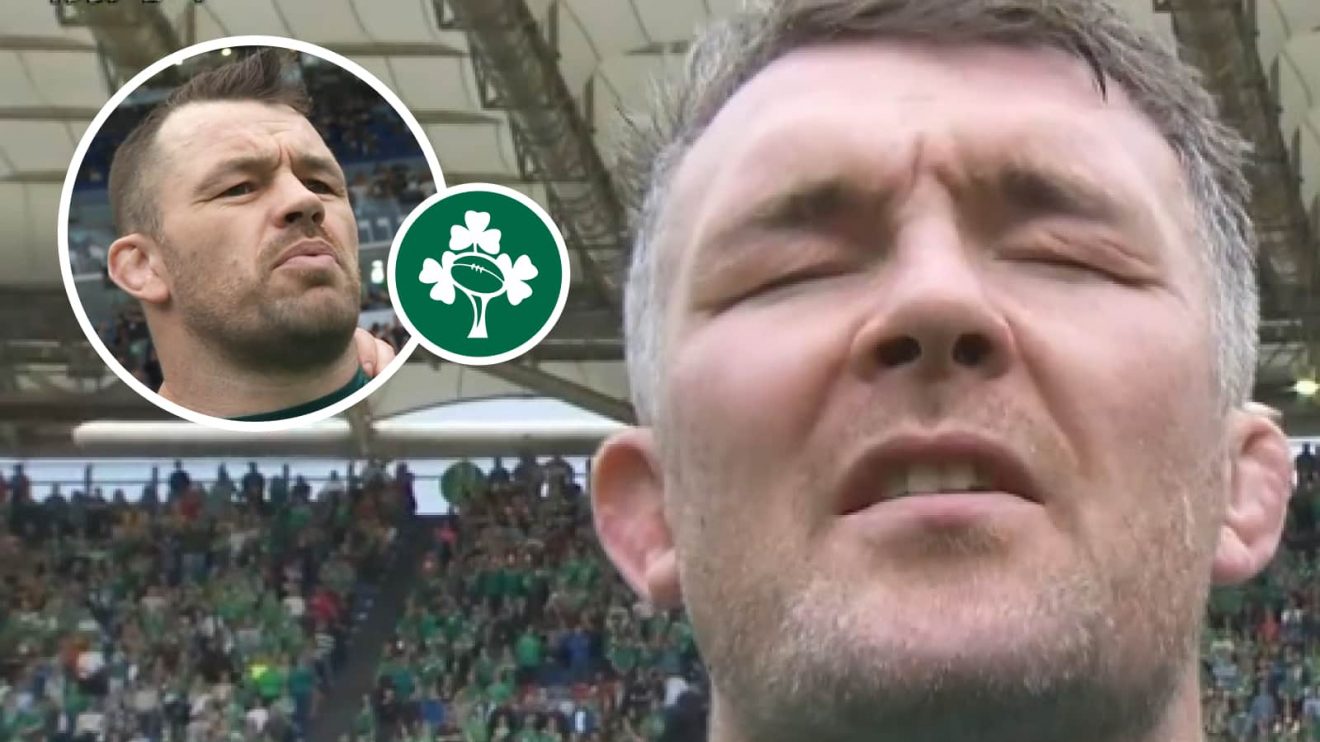 Ireland forwards Peter OMahony and Cian Healy during Ireland's Call