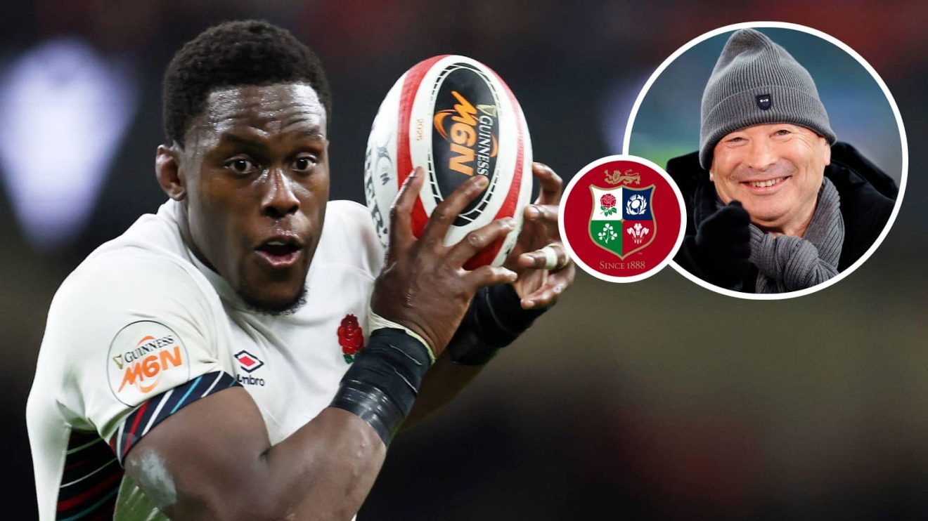 England captain Maro Itoje and an insert of Eddie Jones.
