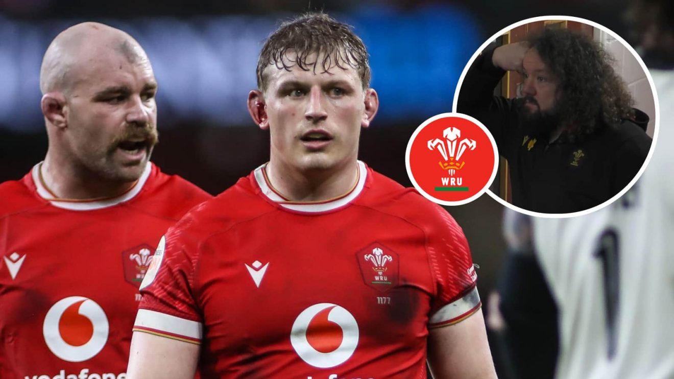 Wales flanker and captain Jac Morgan with an inset of interim scrum coach Adam Jones.