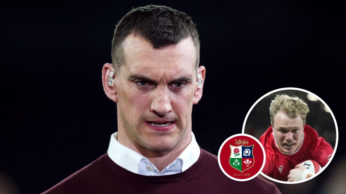 A two layered image of Sam Warburton and Blair Murray