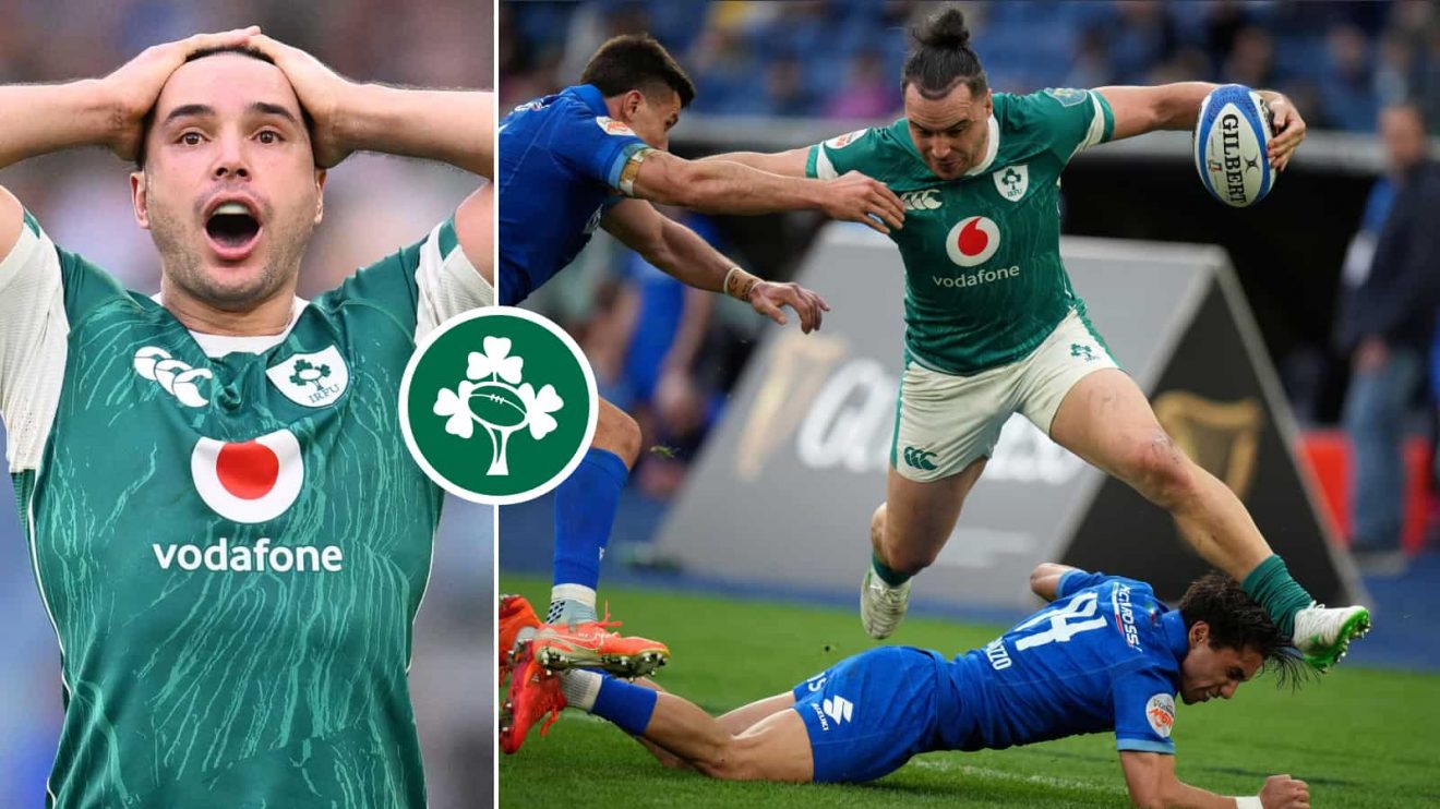 Ireland winger James Lowe during the Six Nations match against Italy.