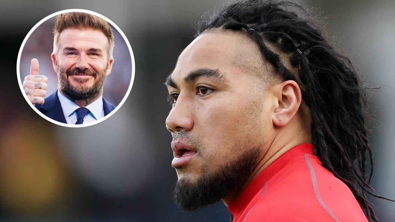 All Blacks legend Ma'a Nonu and an insert of David Beckham.