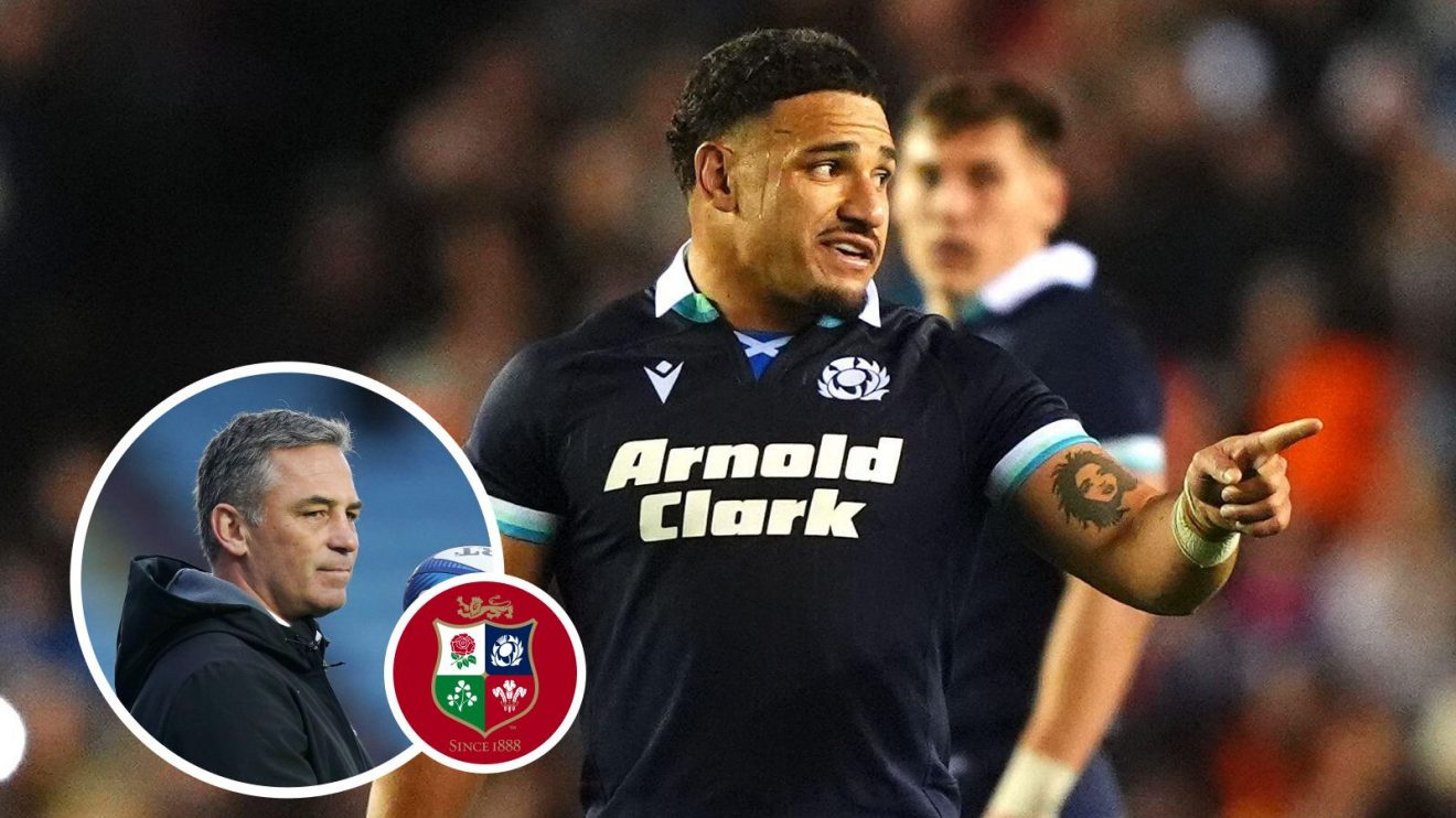 A two layered image of Sione Tuipulotu and Franco Smith