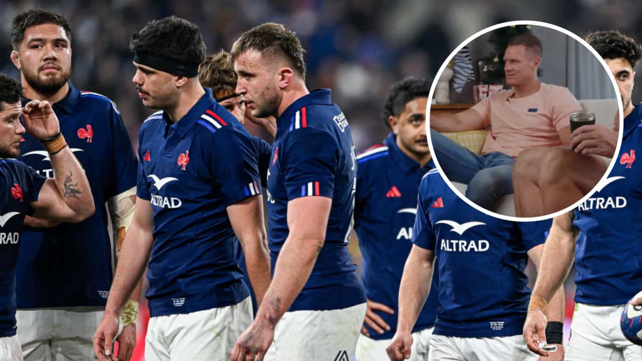 France Bomb Squad during the Six Nations and ex-Springboks captain Jean de Villiers (inset).