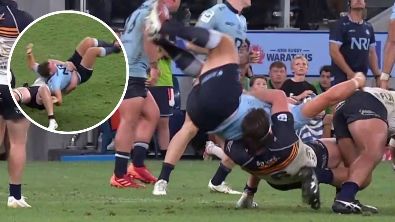 Tom Hooper's WWE-esque Suplex against the Waratahs.