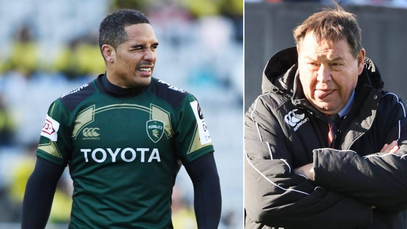 All Blacks scrum-half Aaron Smith and ex-head coach Sir Steve Hansen.