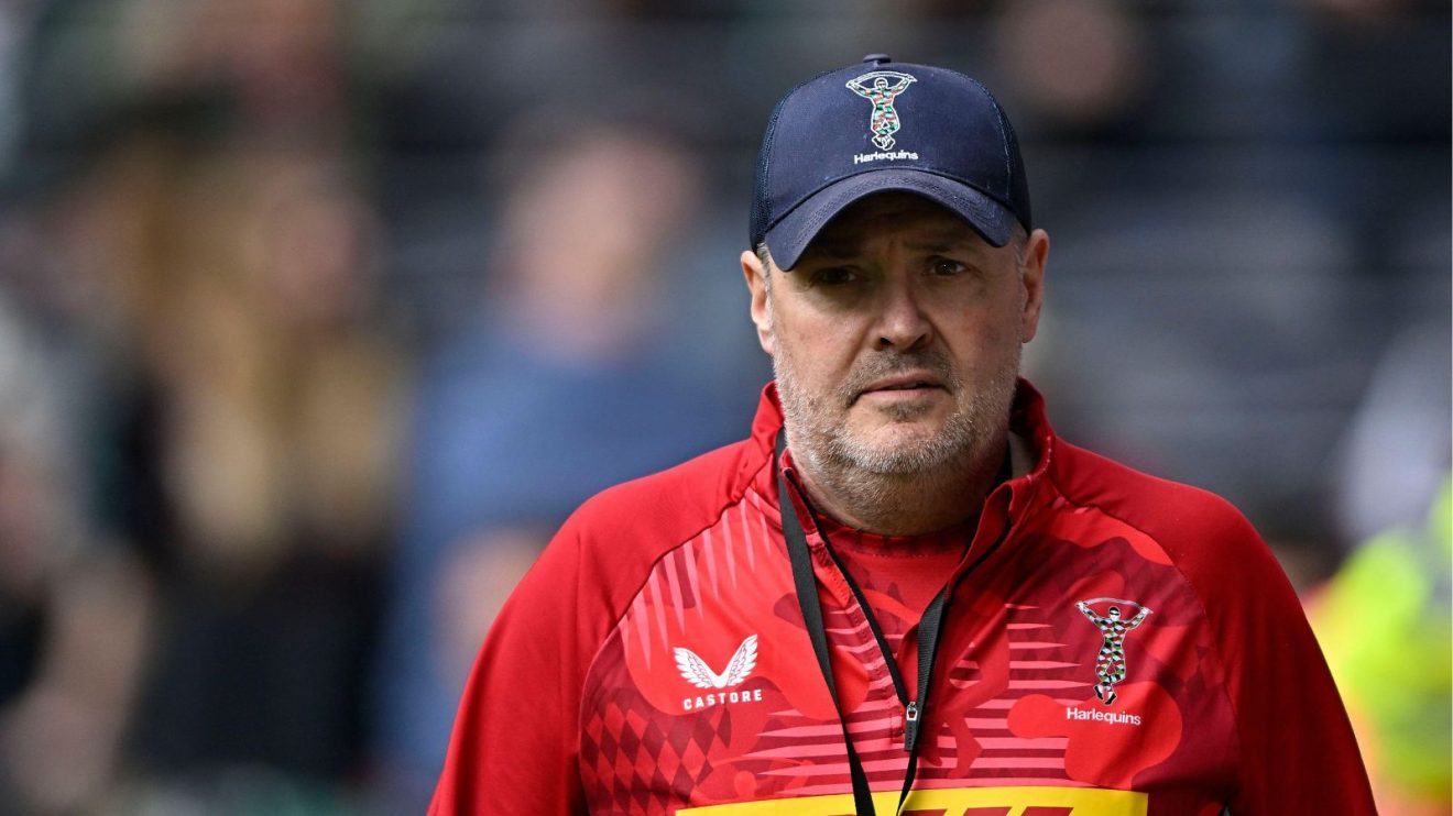 Harlequins Director of Rugby Billy Millard observing his side warm-up during the 2024/25 Premiership season