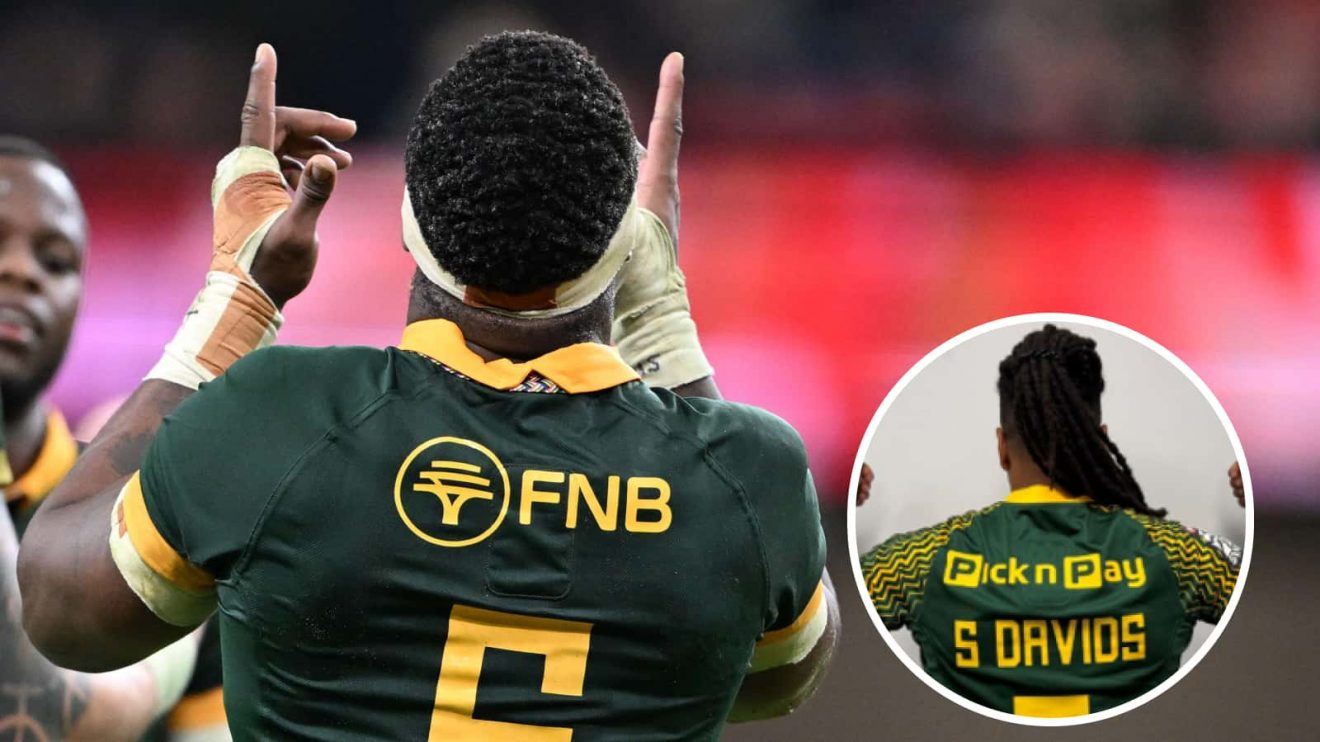 Springboks captain Siya Kolisi and sevens star Selvyn Davids.