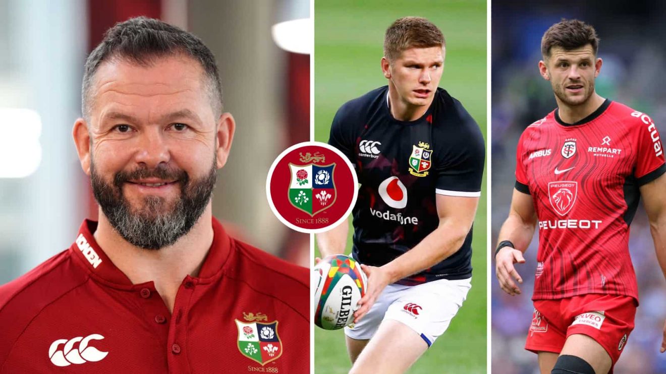British and Irish Lions head coach with Owen Farrell and Blair Kinghorn.