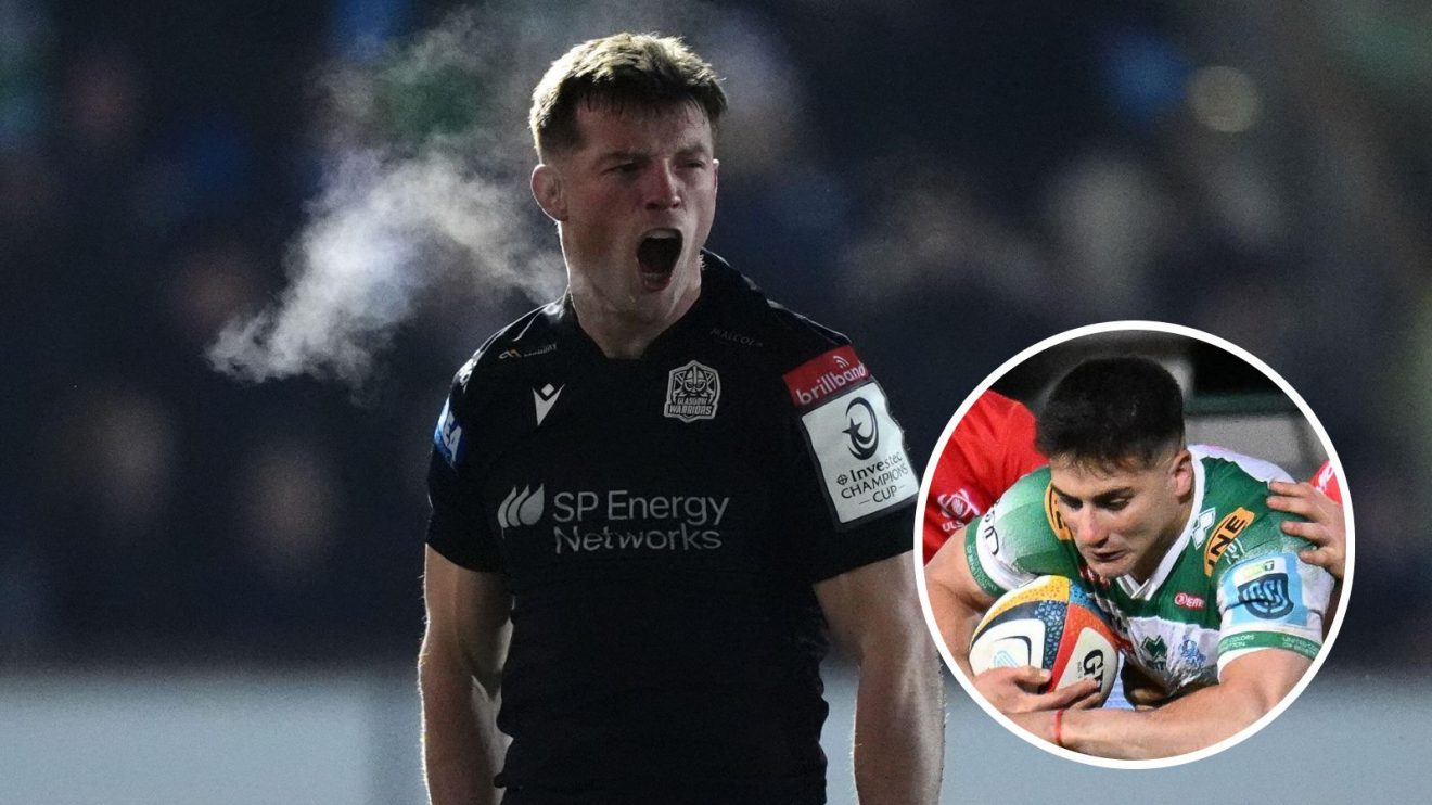 Glasgow Warriors' George Horne with an inset of Tomas Albornoz