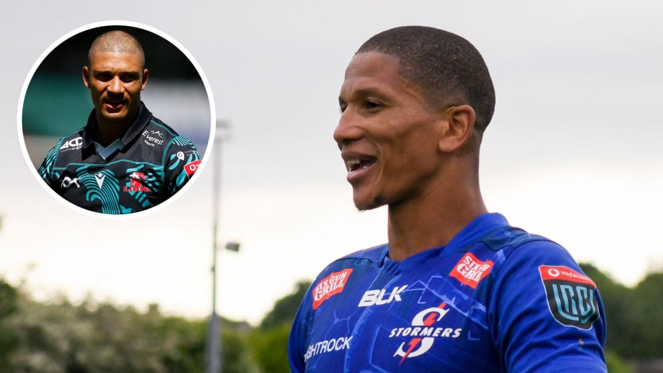 Springboks and Stormers fly-half Manie Libbok and insert of Edwill van der Merwe.