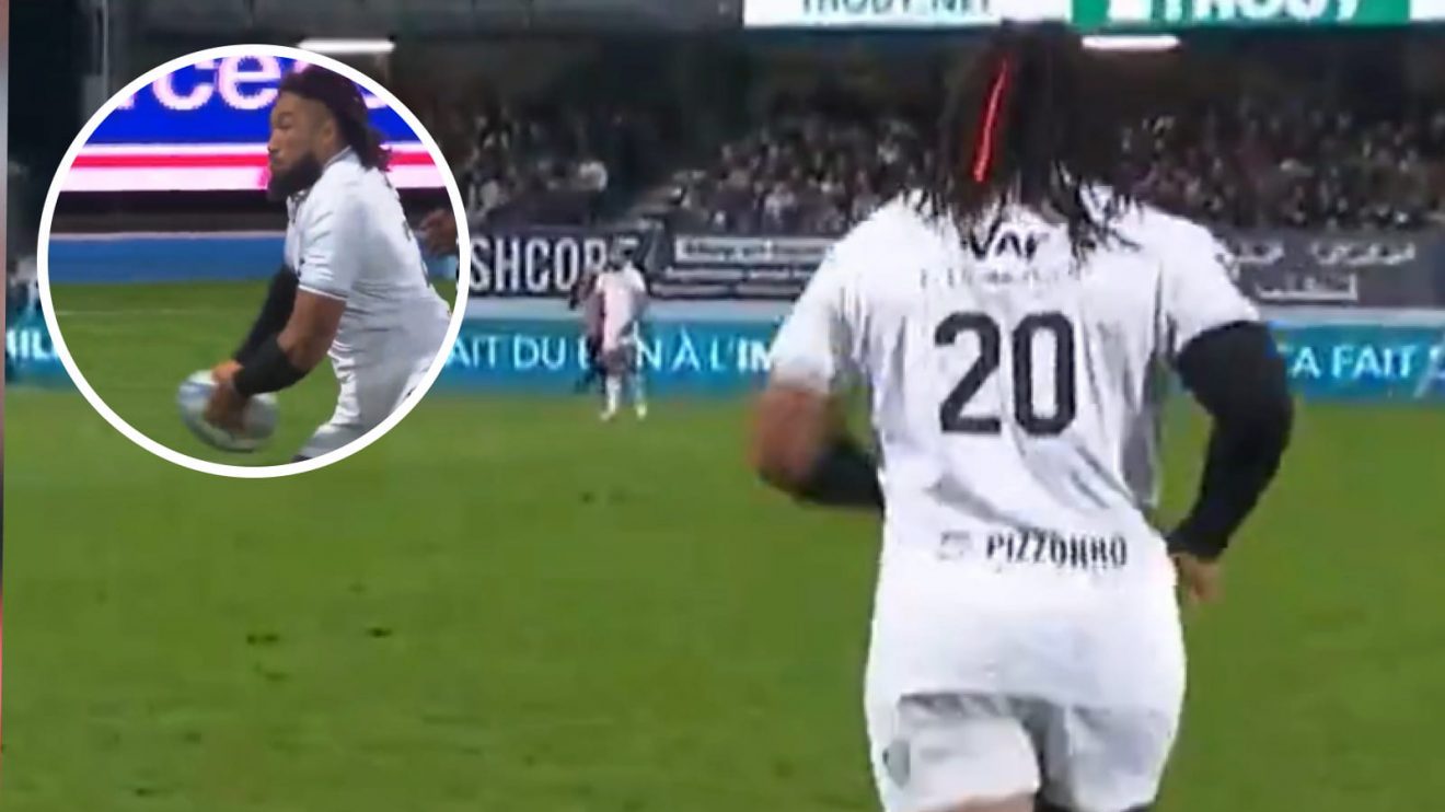 Ma'a Nonu, at the age of 42, coming on for Toulon, and his assist for a try (inset).