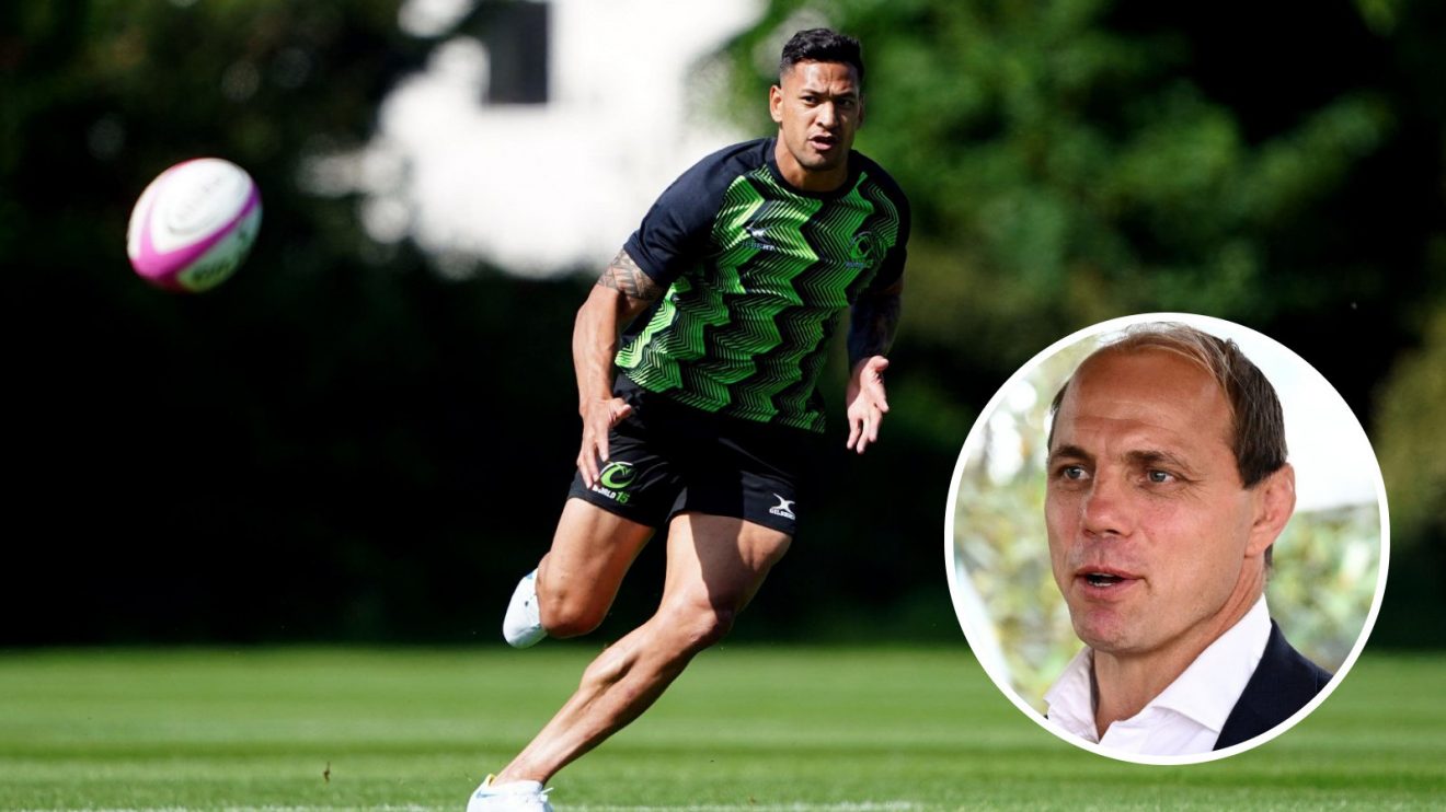 Israel Folau and Phil Waugh picture