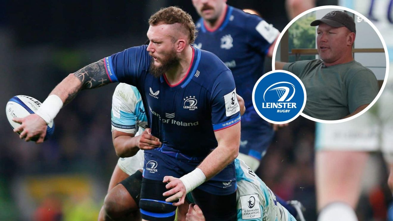 Leinster lock RG Snyman and an insert of Springboks legend Schalk Burger.