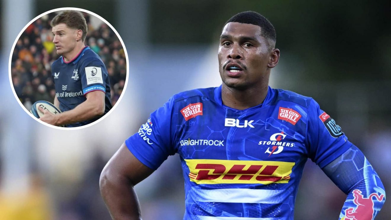 Springboks and Stormers back Damian Willemse and an insert of All Blacks and Leinster star Jordie Barrett.