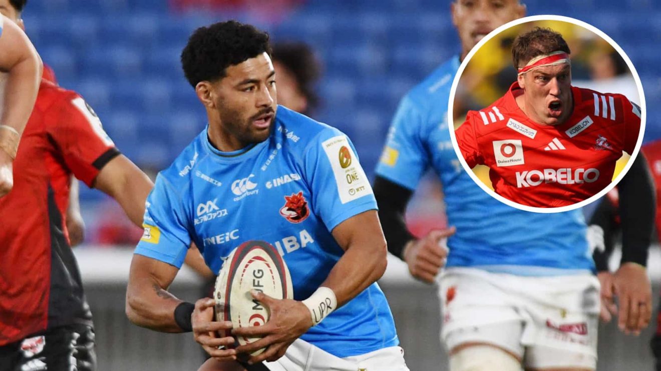 Richie Mo'unga and an insert of Brodie Retallick.