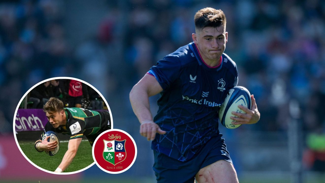 A two layered image of Dan Sheehan and Tommy Freeman