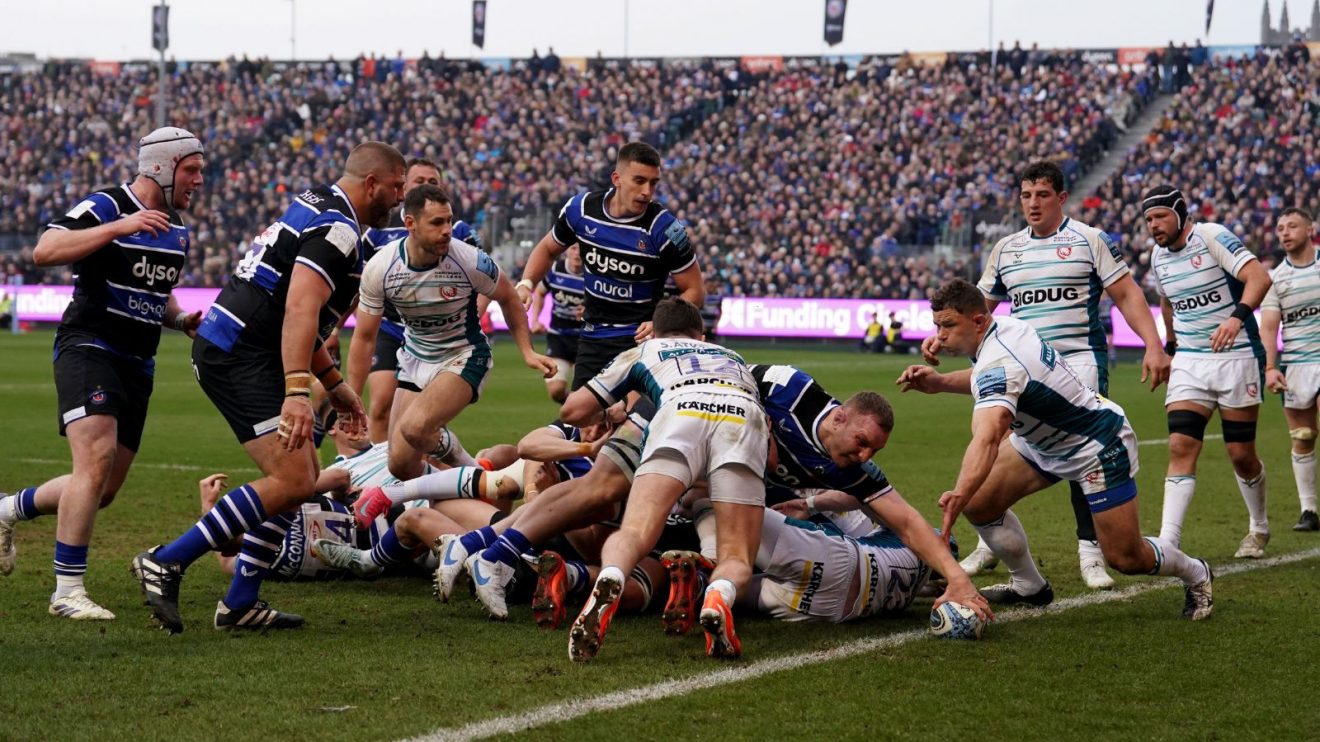 Sam Underhill scoring a try against Gloucester in the 2024/25 Premiership season