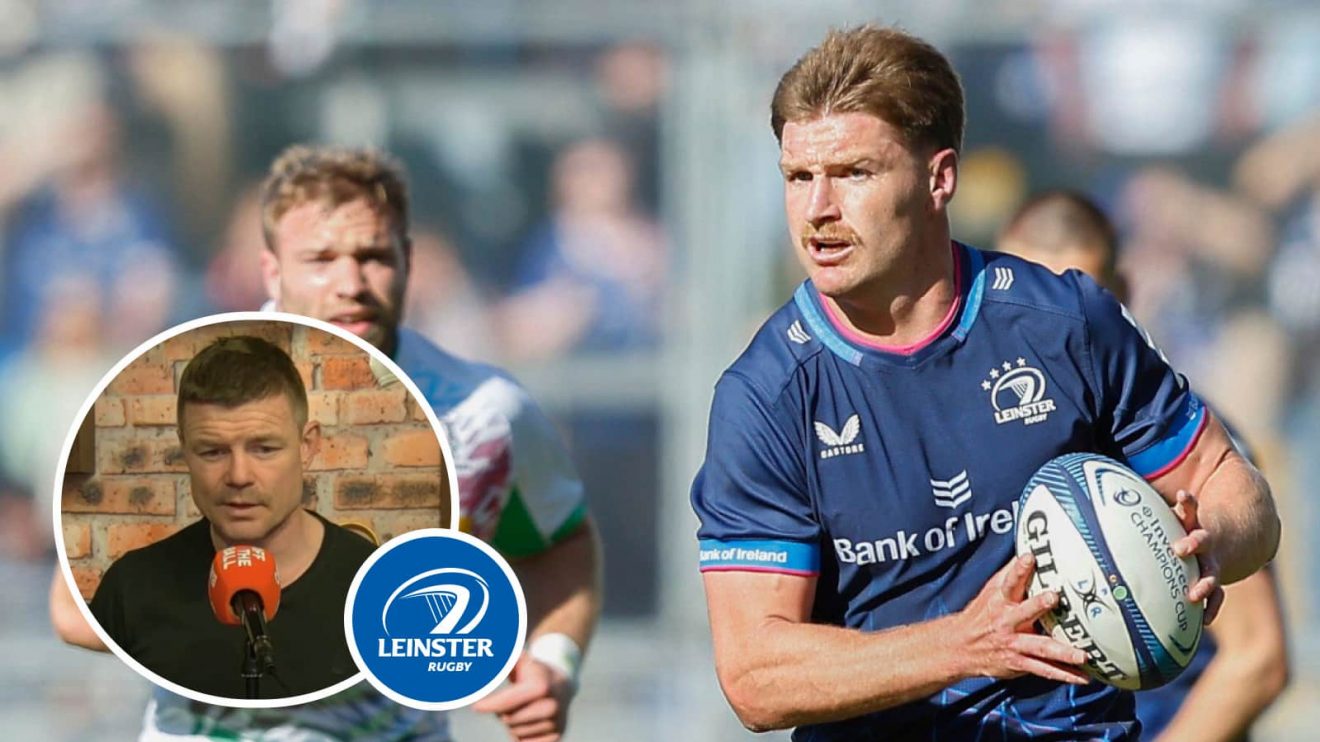 Leinster and All Blacks star Jordie Barrett and Ireland legend Brian O'Driscoll (inset).