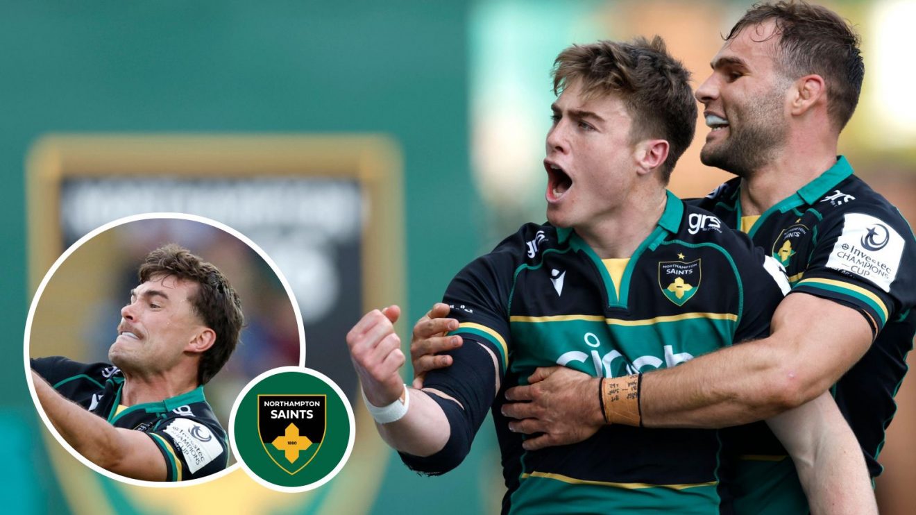 A two layered image of Tommy Freeman, Josh Kemeny and an inset of George Furbank