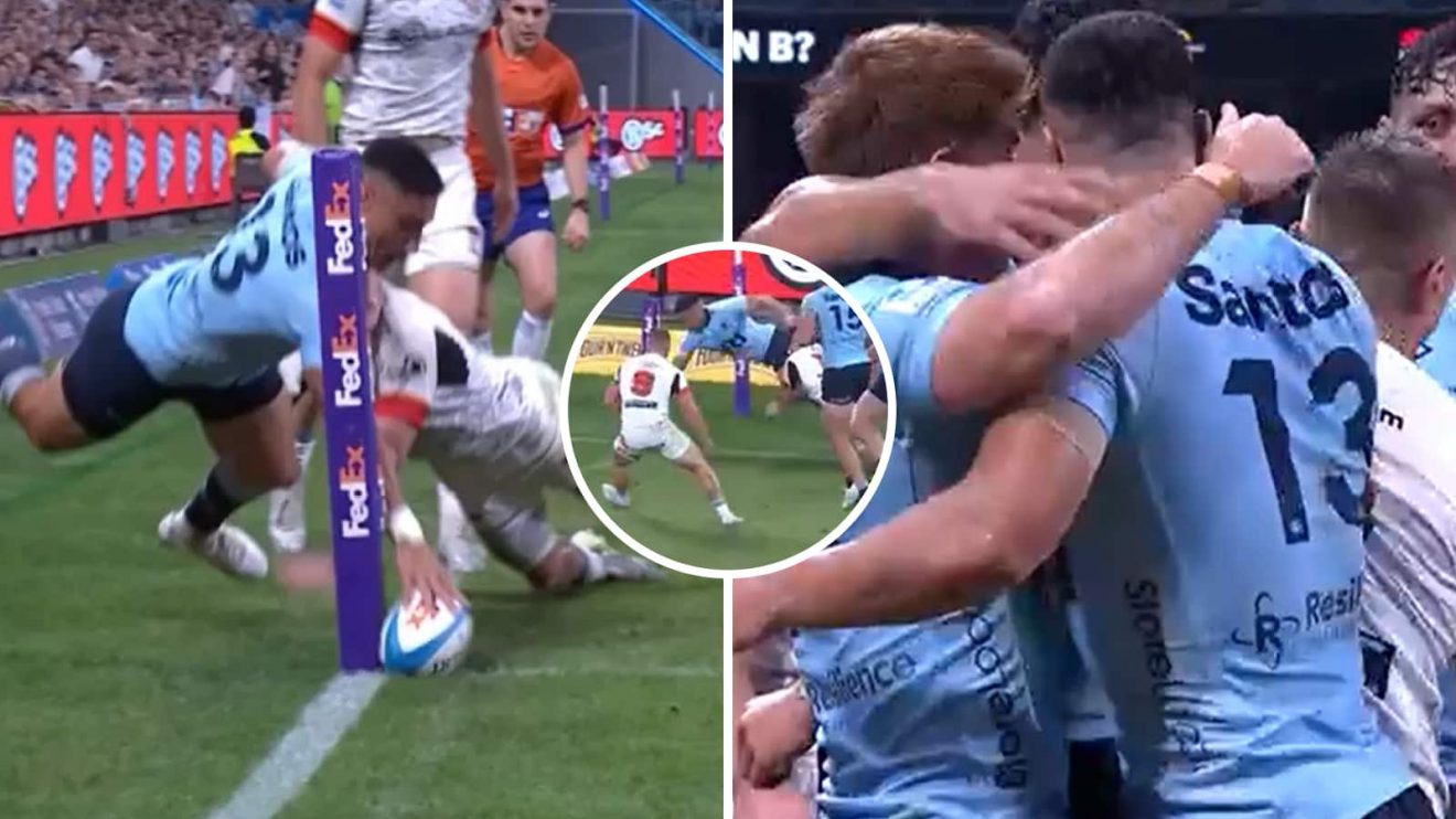 Lalakai Foketi having a try disallowed during the Waratahs' Super Rugby Pacific triumph over the Chiefs.