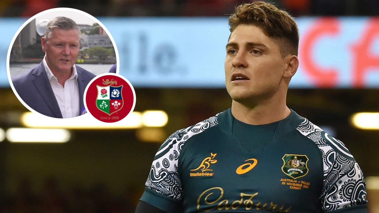 Wallabies playmaker James O'Connor and an insert of Matt Burke.