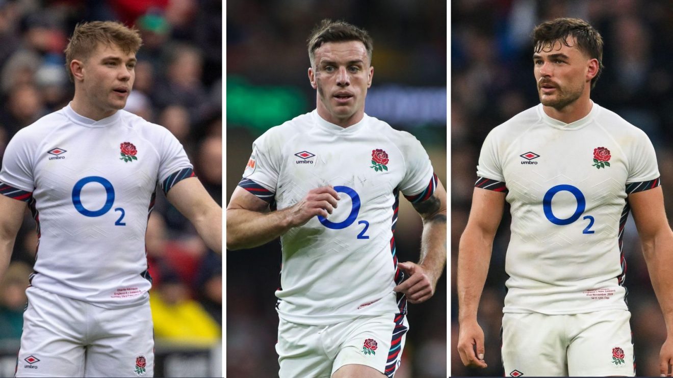 A three panel image of Charlie Atkinson, George Ford and George Furbank