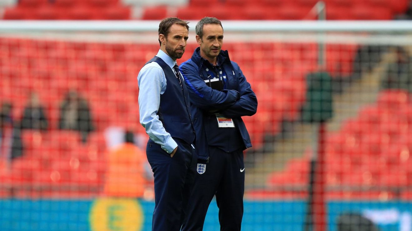 Dave Reddin stood with England manager Gareth Southgate