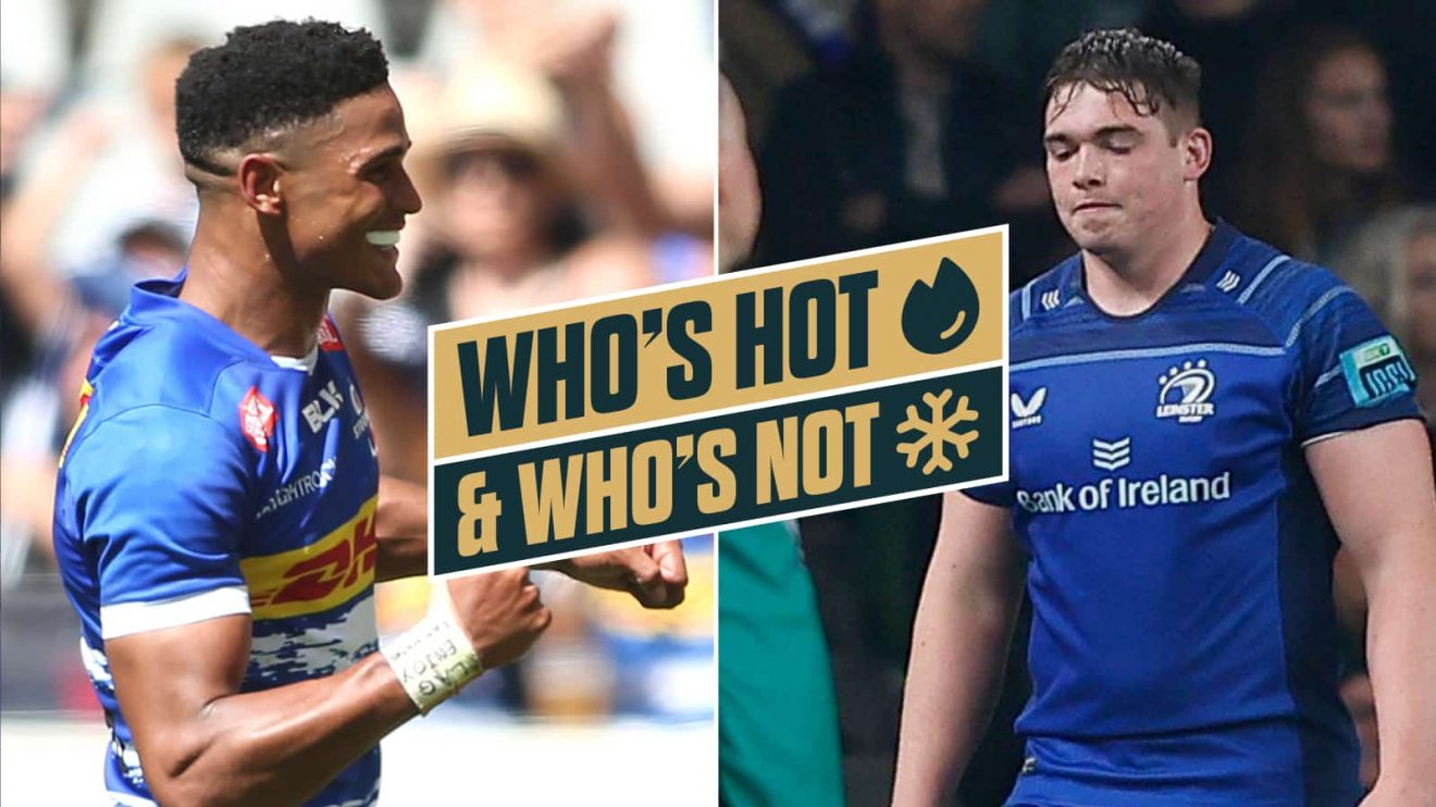 Springboks and Stormers star Sacha Feinberg-Mngomezulu and Leinster's Diarmuid Mangan.