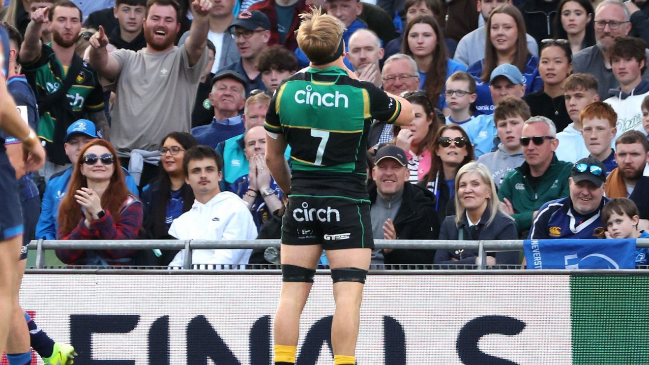 Henry Pollock for Northampton Saints against Leinster in the Champions Cup.