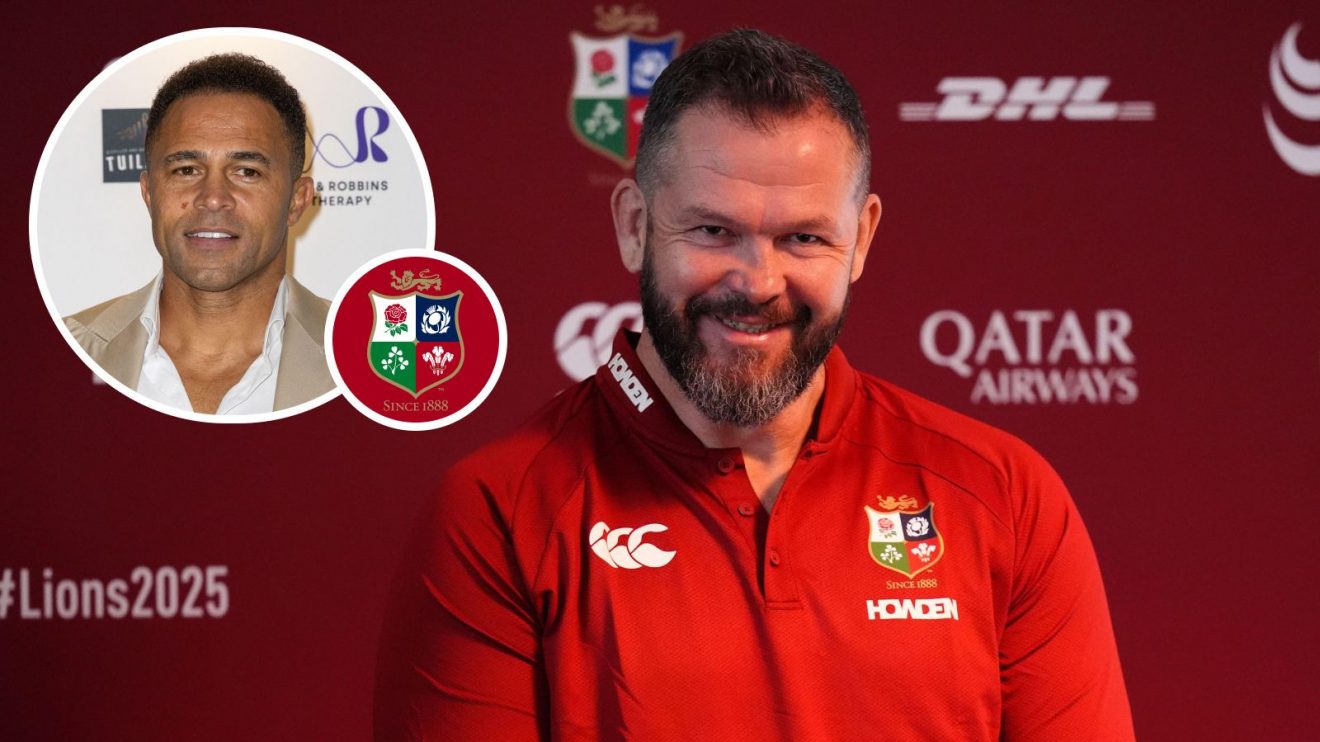 A two layered image of Andy Farrell and Jason Robinson