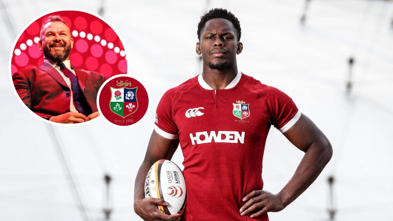 British and Irish Lions captain Maro Itoje and an inset of head coach Andy Farrell