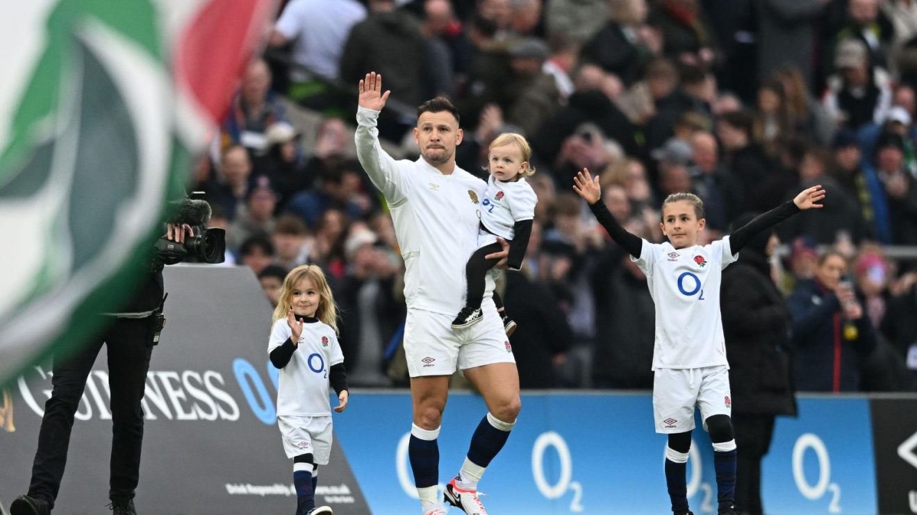 England scrum-half Danny Care with his family before his 100th England cap