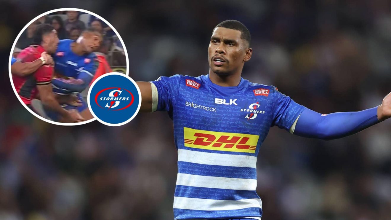 Stormers back Damian Willemse and his tackle resutling in a red card