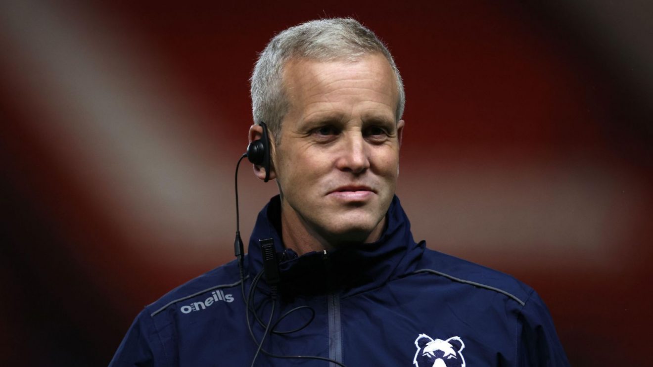 Dave Walder watching Bristol Bears warming up before a Premiership game