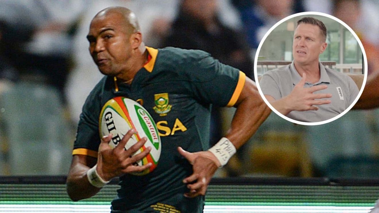 Former Springboks wing Cornal Hendricks, who sadly passed away aged 37, and ex-captain Jean de Villiers (inset).