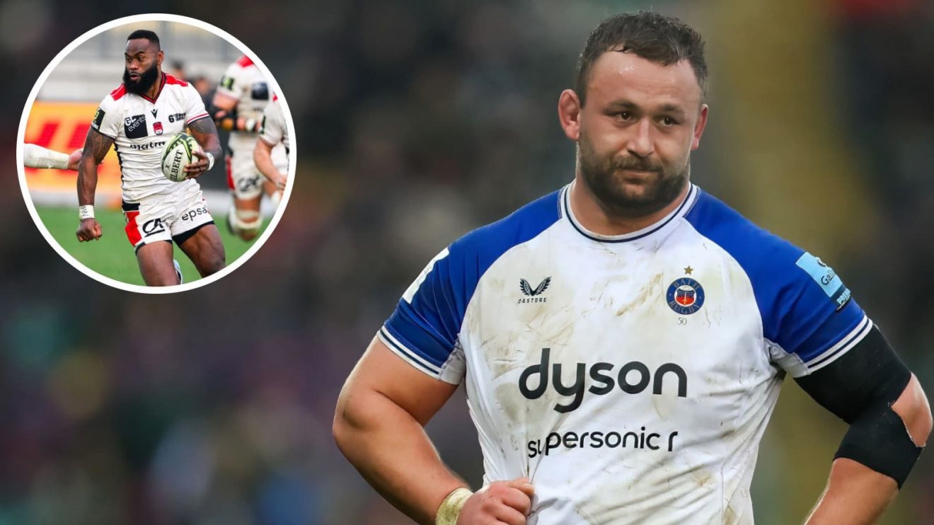 Bath, England and Lions prop Will Stuart, and Lyon and Fiji star Semi Radradra (inset).