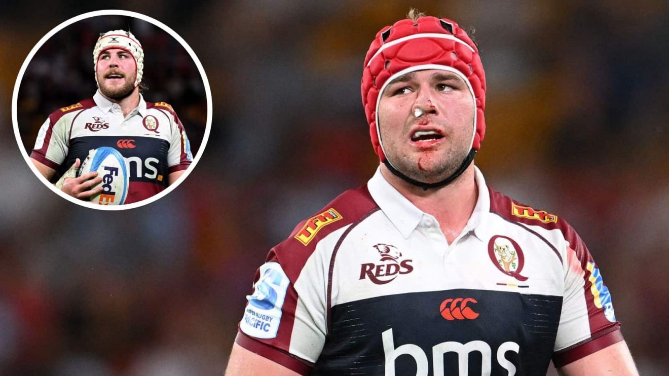 Wallabies captain Harry Wilson and inset of Queensland Reds star Fraser McReight.