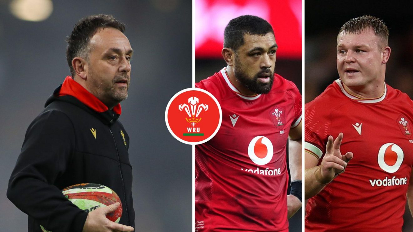 A three panel image of Matt Sherratt, Taulupe Faletau and Dewi Lake