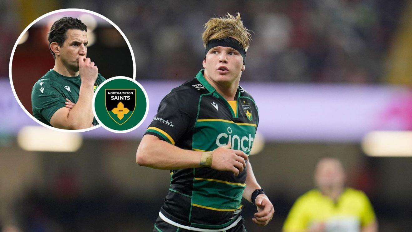 A two layered image of Henry Pollock and Phil Dowson