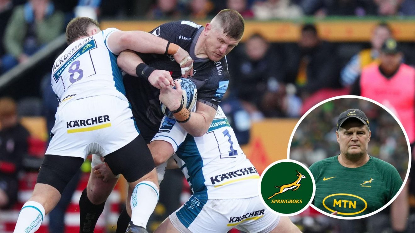A two layered image of Jacques Vermeulen and Rassie Erasmus