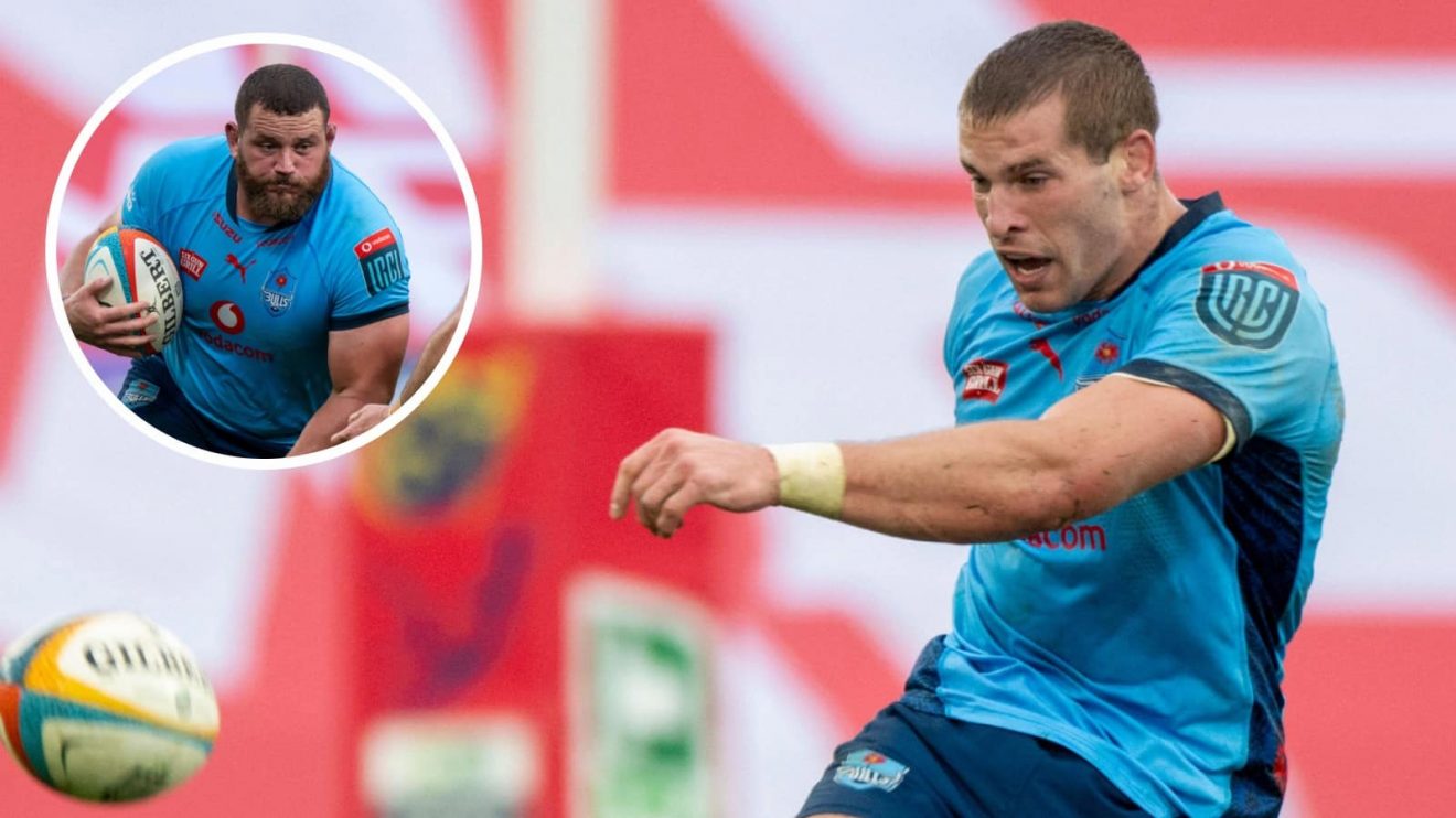Cameron Hanekom and Wilco Louw (inset) in action for the Bulls.