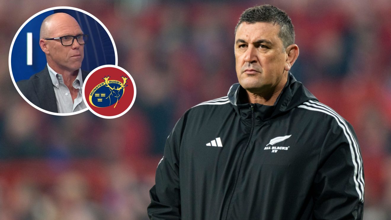 Chiefs head coach Clayton McMillan, who is heading to Munster, and All Blacks legend Jeff Wilson (inset).