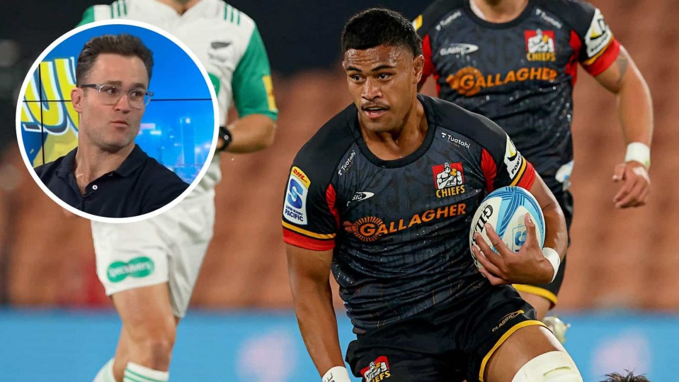 Chiefs lock Tupou Vaa'i and an inset of ex-Wallabeis captain James Horwill.