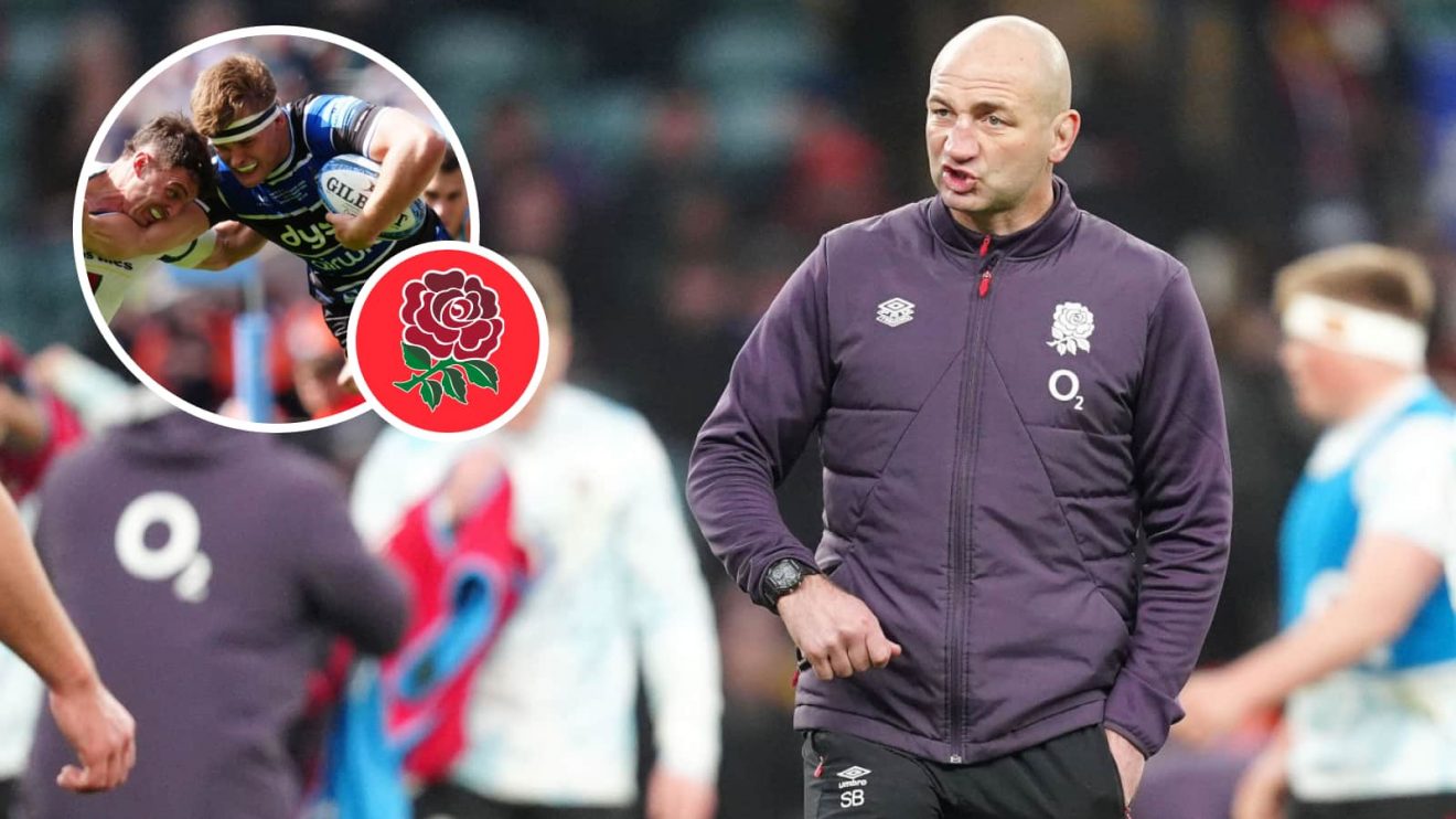 England head coach Steve Borthwick and Bath flanker Guy Pepper (inset) in action during Premiership final.