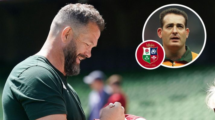 A two layered image of Andy Farrell and David Campese