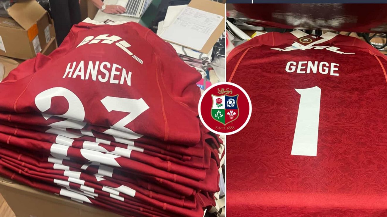 Mack Hansen and Ellis Genge's British and Irish Lions jerseys
