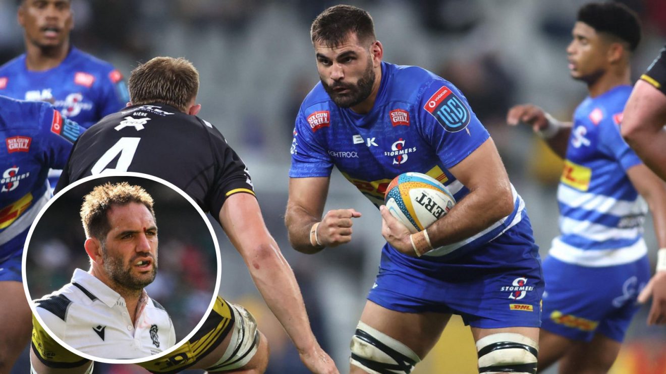 Sam Whitelock and Ruben van Heerden photo