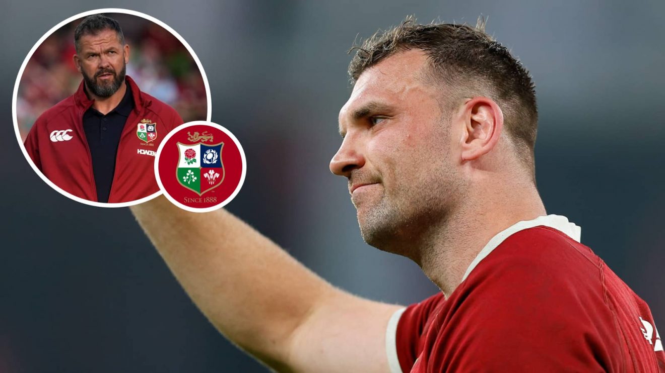 British and Irish Lions forward Tadhg Beirne and an inset of head coach Andy Farrell